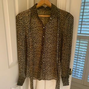 Vintage Dolce & Gabbana Leopard Silk Blouse